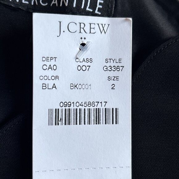 J. Crew Mercantile Scalloped Racerback Cami Tank Top Black Lined Size 2 - Picture 5 of 10